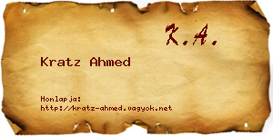 Kratz Ahmed névjegykártya